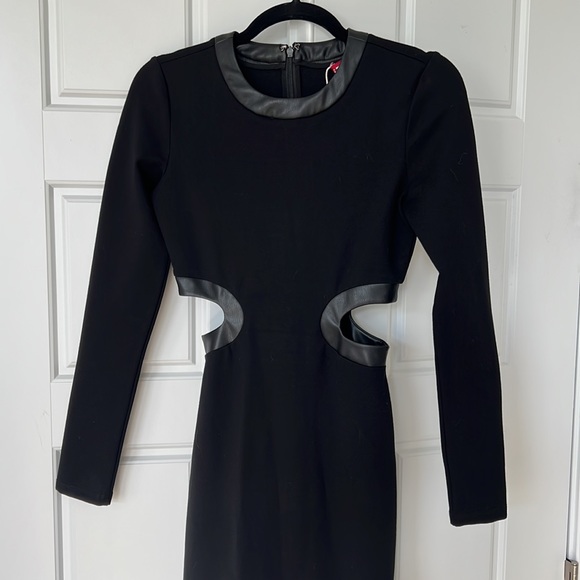 NWT STAUD Long Sleeve Dolce Cut Out Dress - Picture 7 of 11